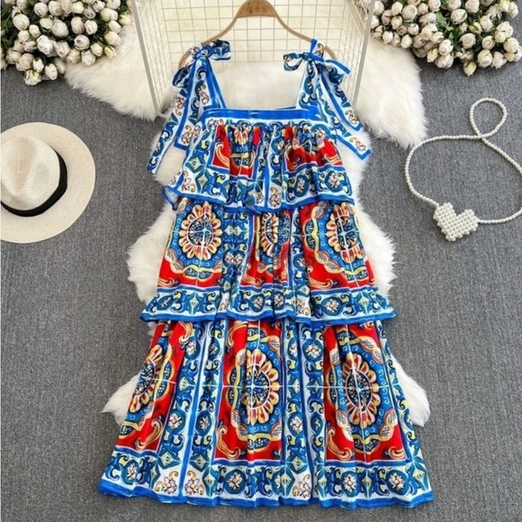 Dresses & Skirts - Sicilian Mosaic Dress size medium